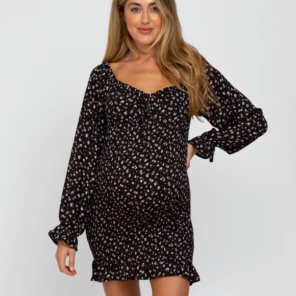 Pinkblush Dresses & Skirts - Pink Blush Maternity Long Sleeve Floral Smocked Dress